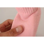 GCDS Pink Suede Logo Socks Block Heel Ankle Boots Shoes LA9416-36