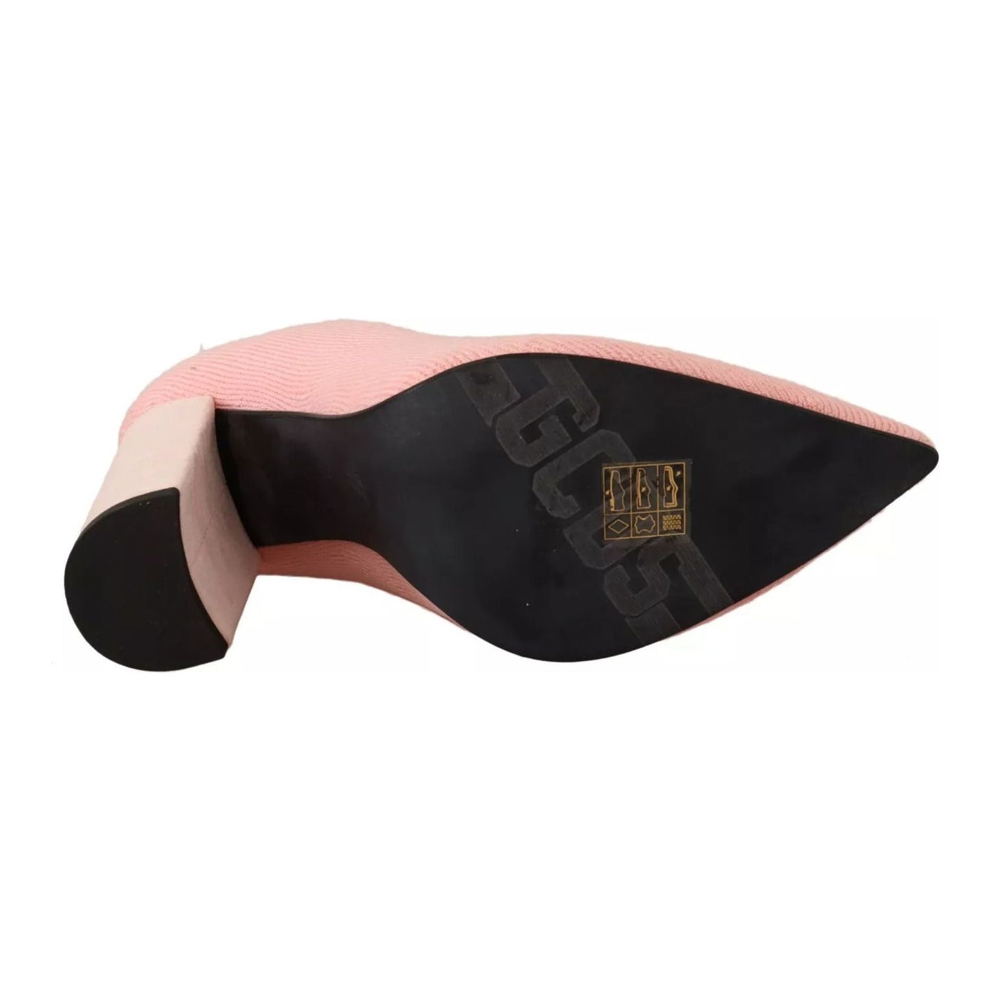 GCDS Pink Suede Logo Socks Block Heel Ankle Boots Shoes LA9416-36