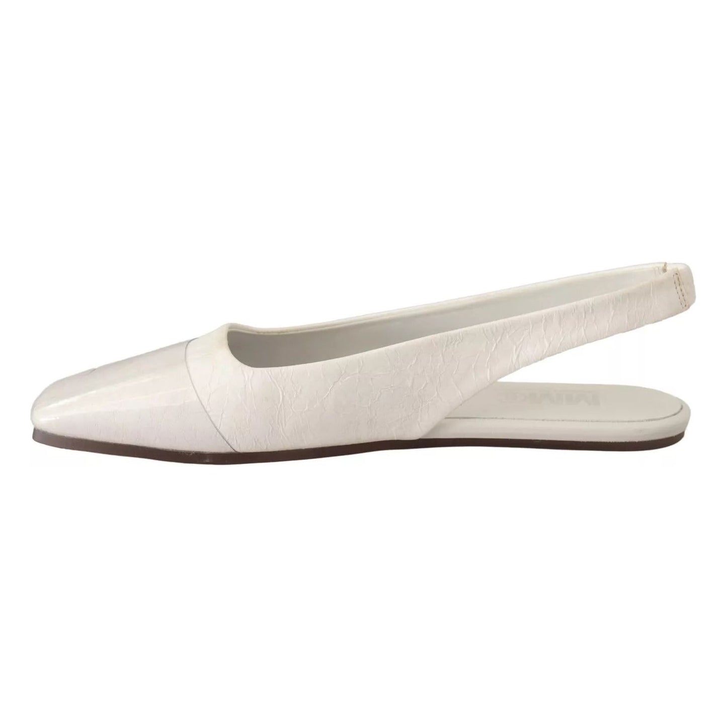 Maison Margiela White Leather Slingback Slip On Flats Shoes LA9540-37