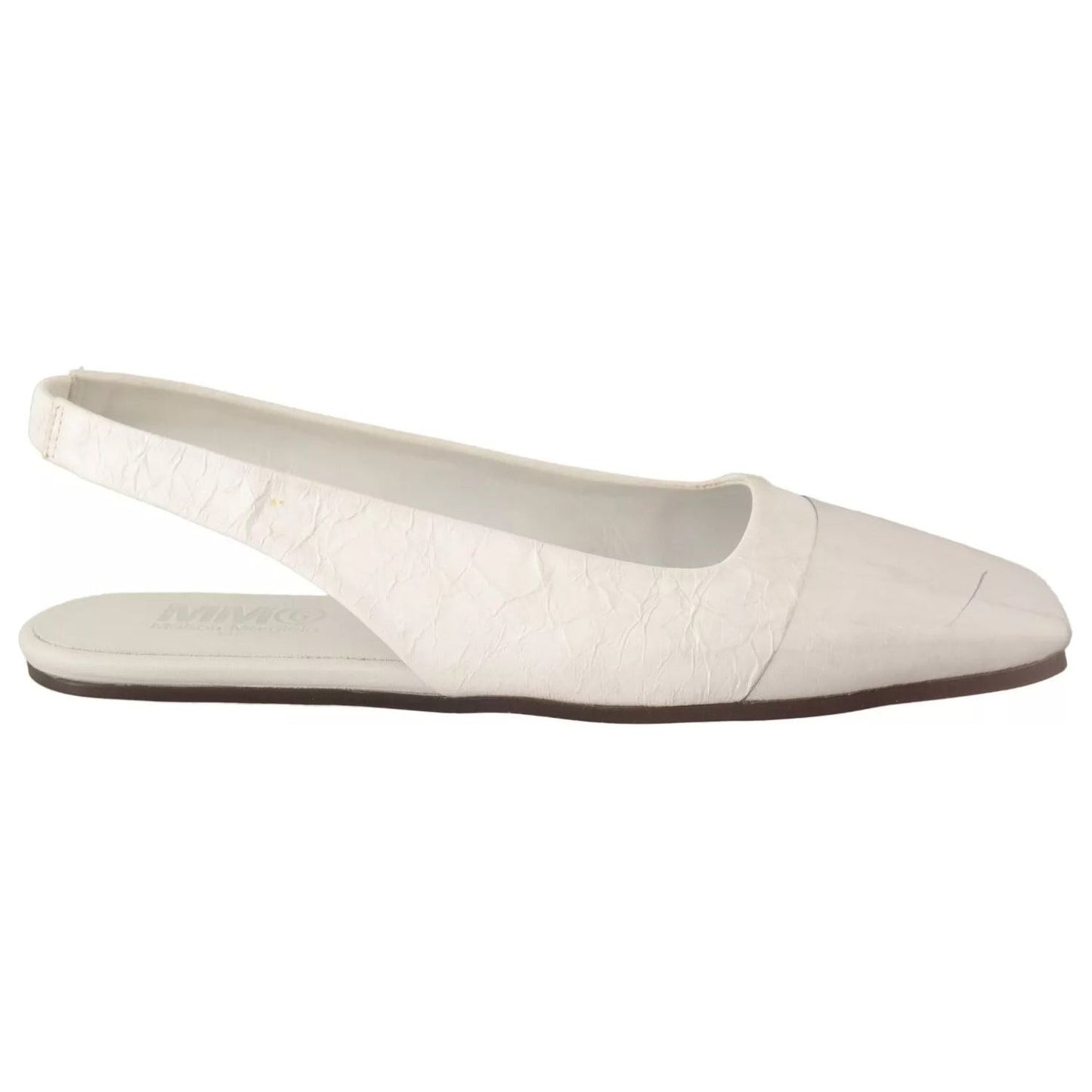 Maison Margiela White Leather Slingback Slip On Flats Shoes LA9540-37