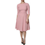 Dolce & Gabbana Pink A-line Flare Viscose 3/4 Sleeves Dress DR81522-40