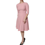 Dolce & Gabbana Pink A-line Flare Viscose 3/4 Sleeves Dress DR81522-40