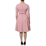 Dolce & Gabbana Pink A-line Flare Viscose 3/4 Sleeves Dress DR81522-40