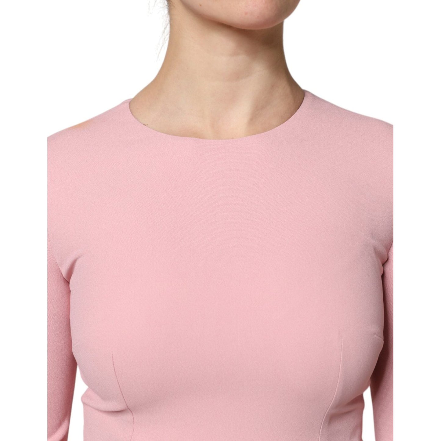 Dolce & Gabbana Pink A-line Flare Viscose 3/4 Sleeves Dress DR81522-40