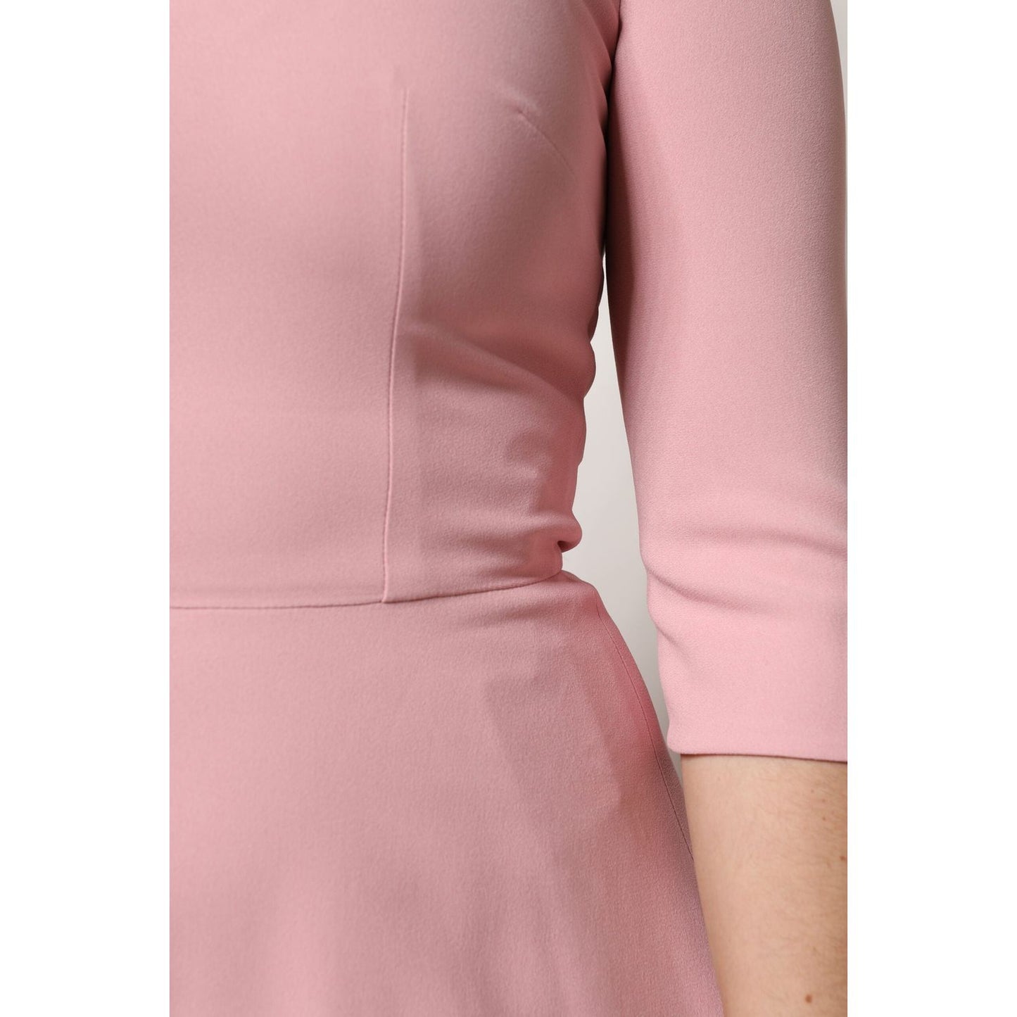 Dolce & Gabbana Pink A-line Flare Viscose 3/4 Sleeves Dress DR81522-40