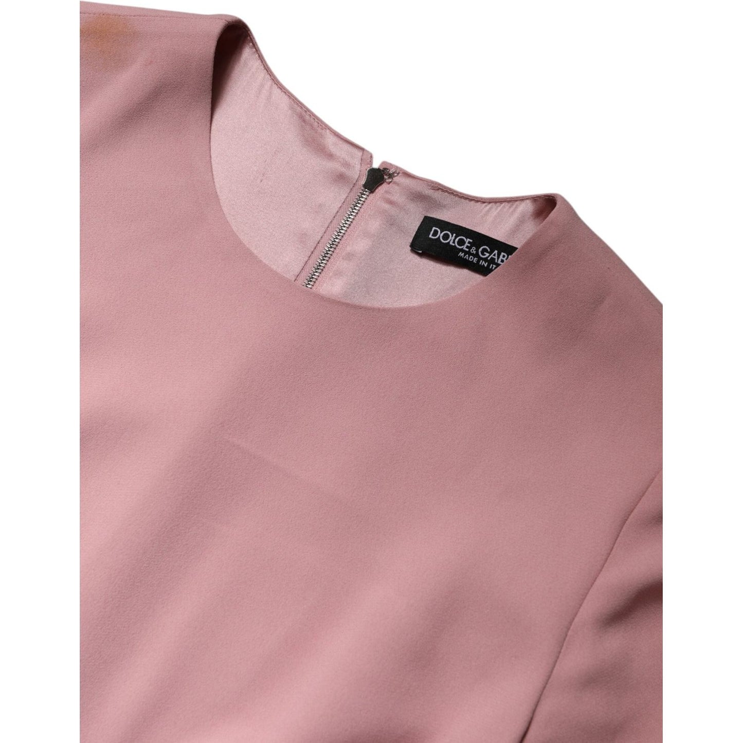 Dolce & Gabbana Pink A-line Flare Viscose 3/4 Sleeves Dress DR81522-40