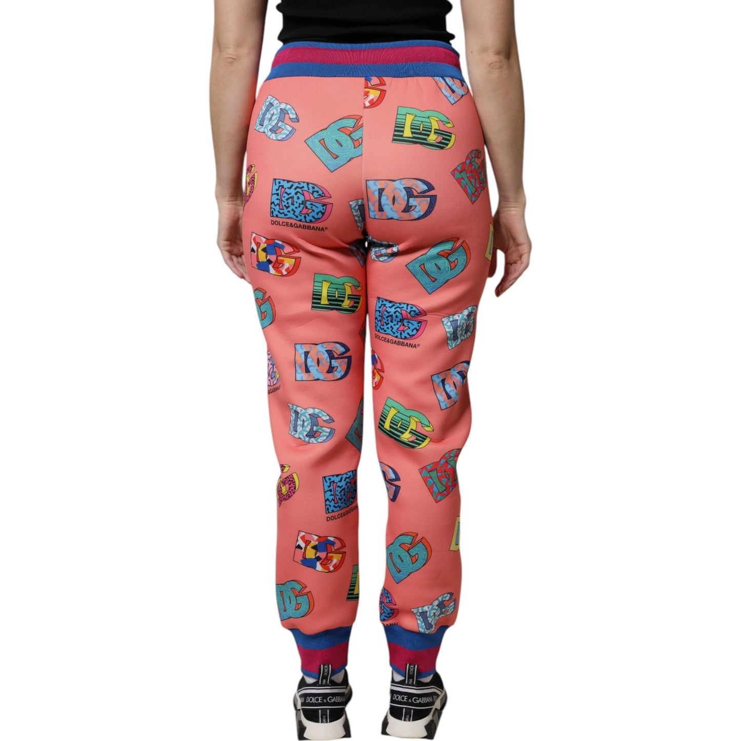 Dolce & Gabbana Pink Logo Monogram Jogger Sweatpants Pants PAN74937-36