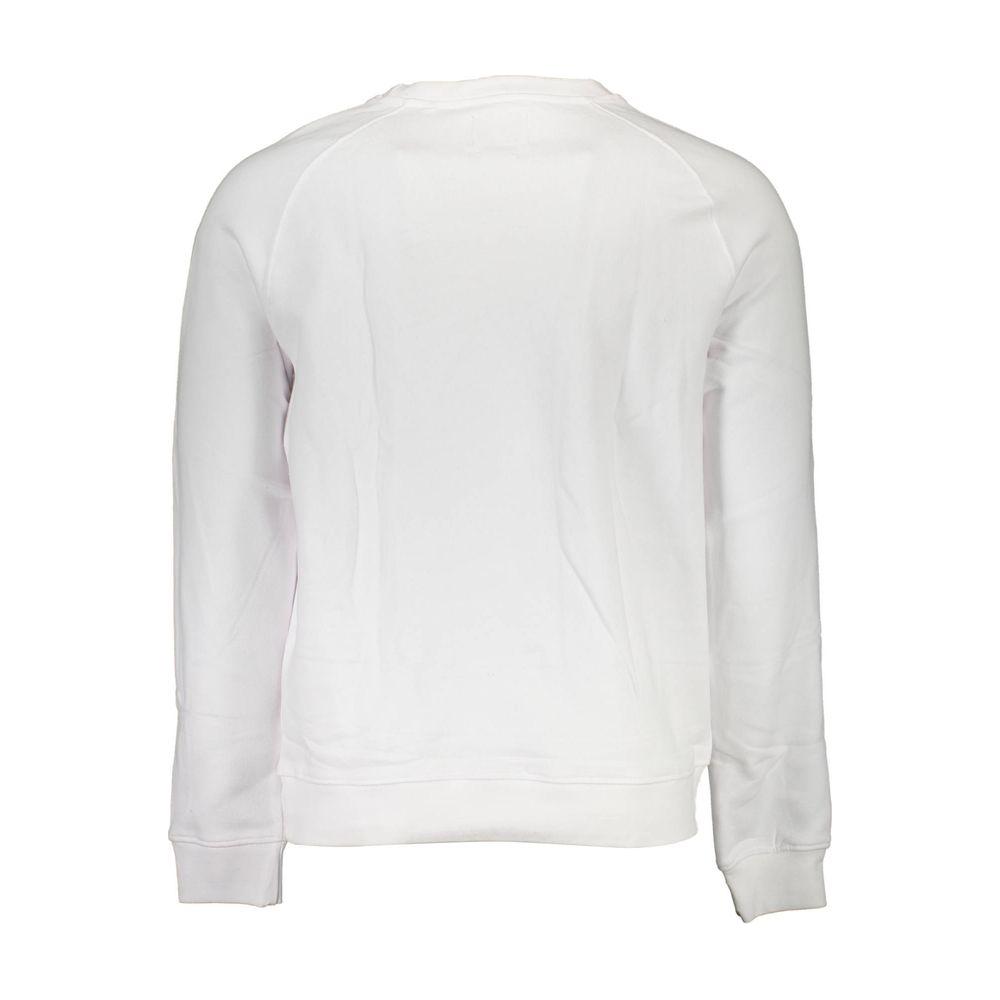 Guess Jeans White Cotton Men Sweater Guess Jeans Light Gray