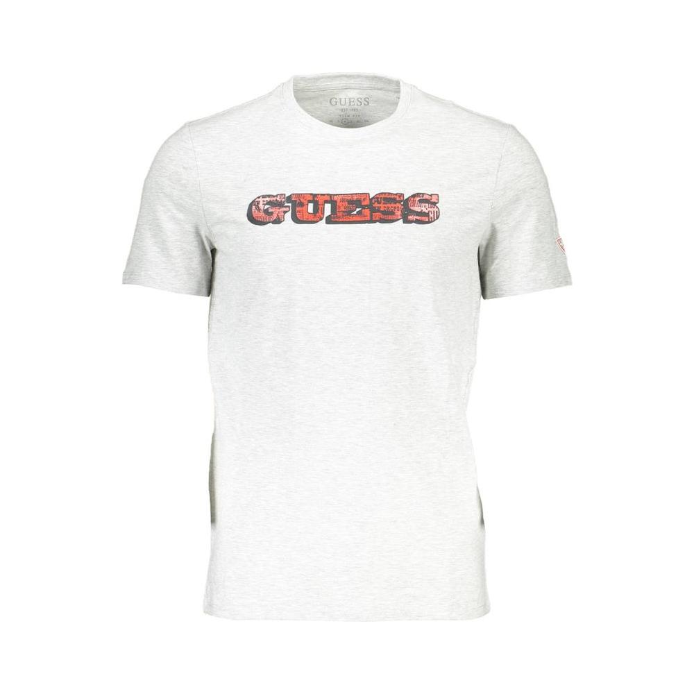 Guess Jeans Gray Cotton Men T-Shirt Guess Jeans White Smoke