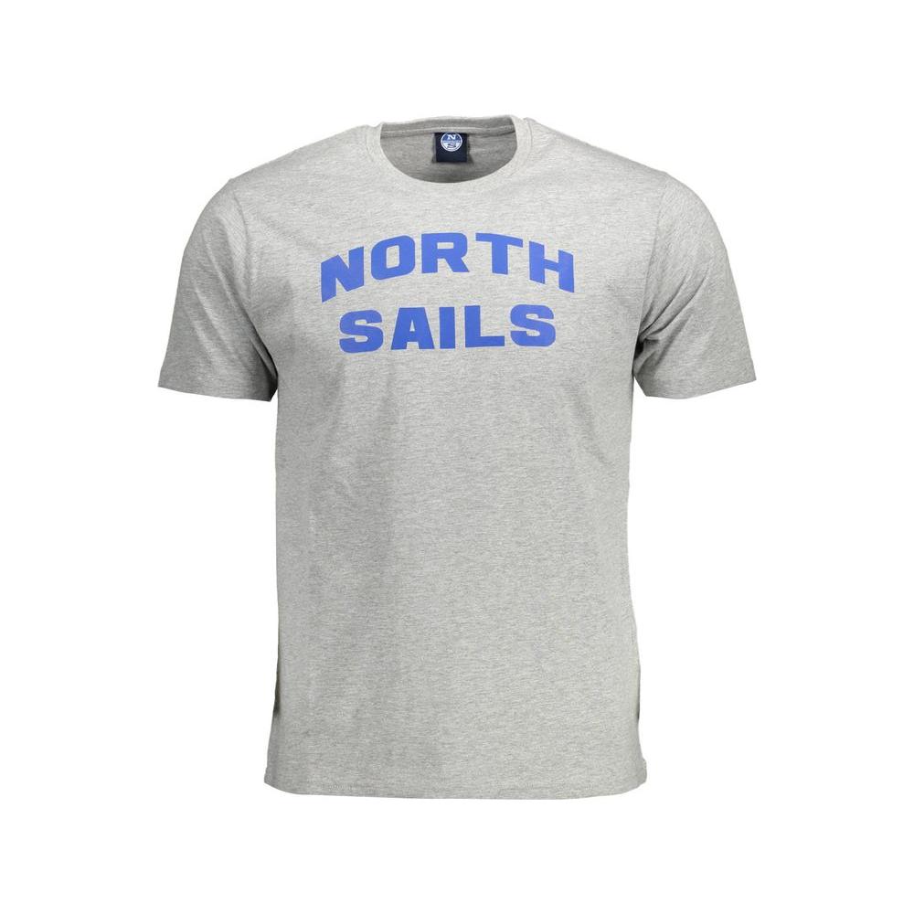 North Sails Gray Cotton Men T-Shirt North Sails Gray