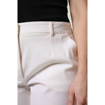Dolce & Gabbana White Wool Mid Waist Wide Leg Pants PAN76146-46