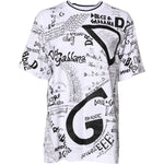 Dolce & Gabbana White Graffiti Print Cotton Crew Neck T-shirt TSH8115-46
