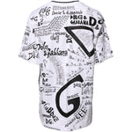 Dolce & Gabbana White Graffiti Print Cotton Crew Neck T-shirt TSH8115-46