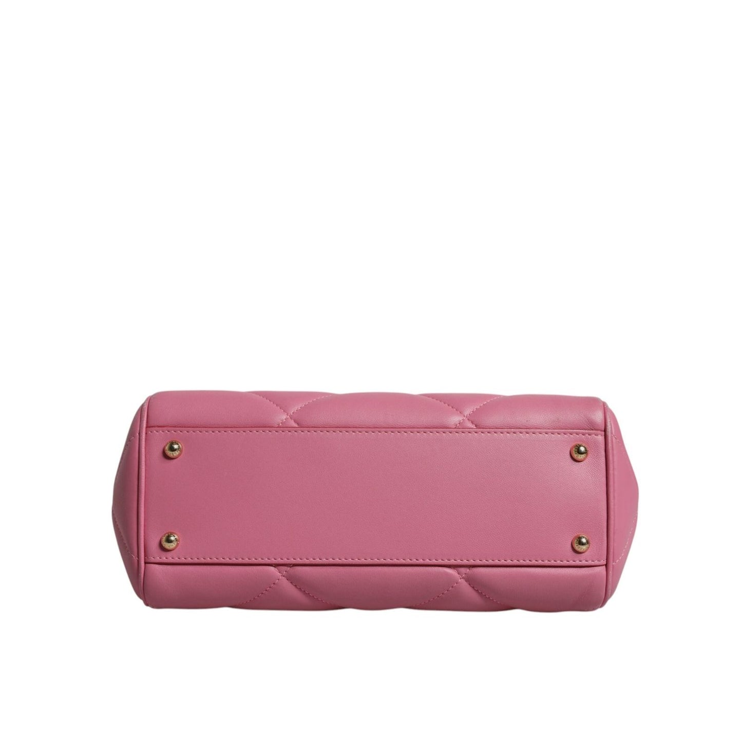 Dolce & Gabbana Pink Leather Sicily Logo Shoulder Satchel Bag