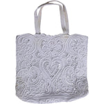 Dolce & Gabbana White Cordonetto Lace Beatrice Tote Shopping Bag BAG4397