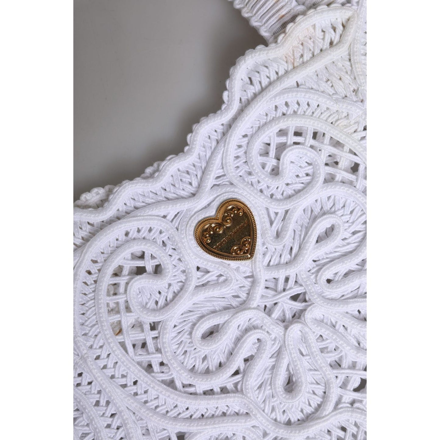 Dolce & Gabbana White Cordonetto Lace Beatrice Tote Shopping Bag BAG4397