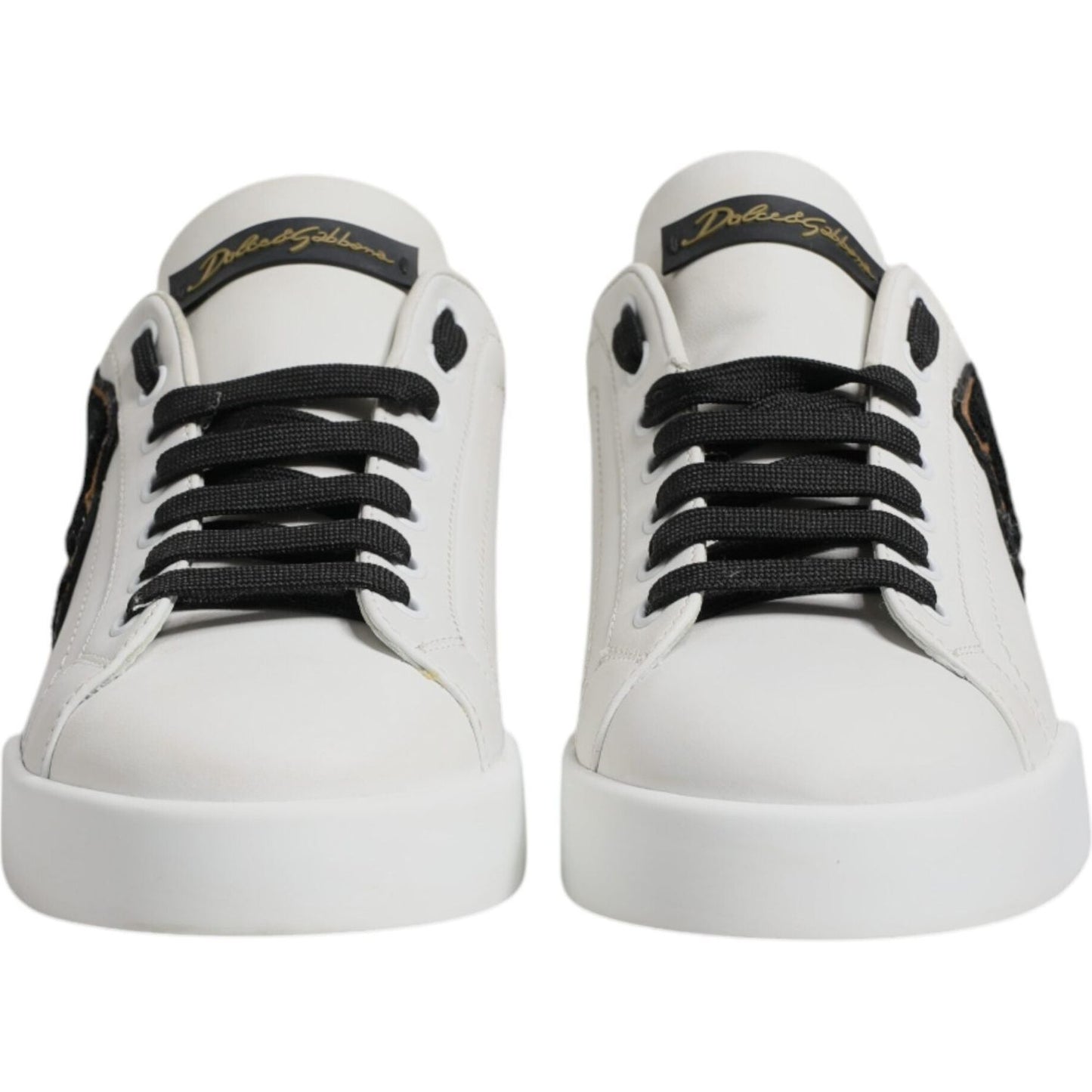 Dolce & Gabbana White Leather DG Logo Low Top Sneakers Shoes