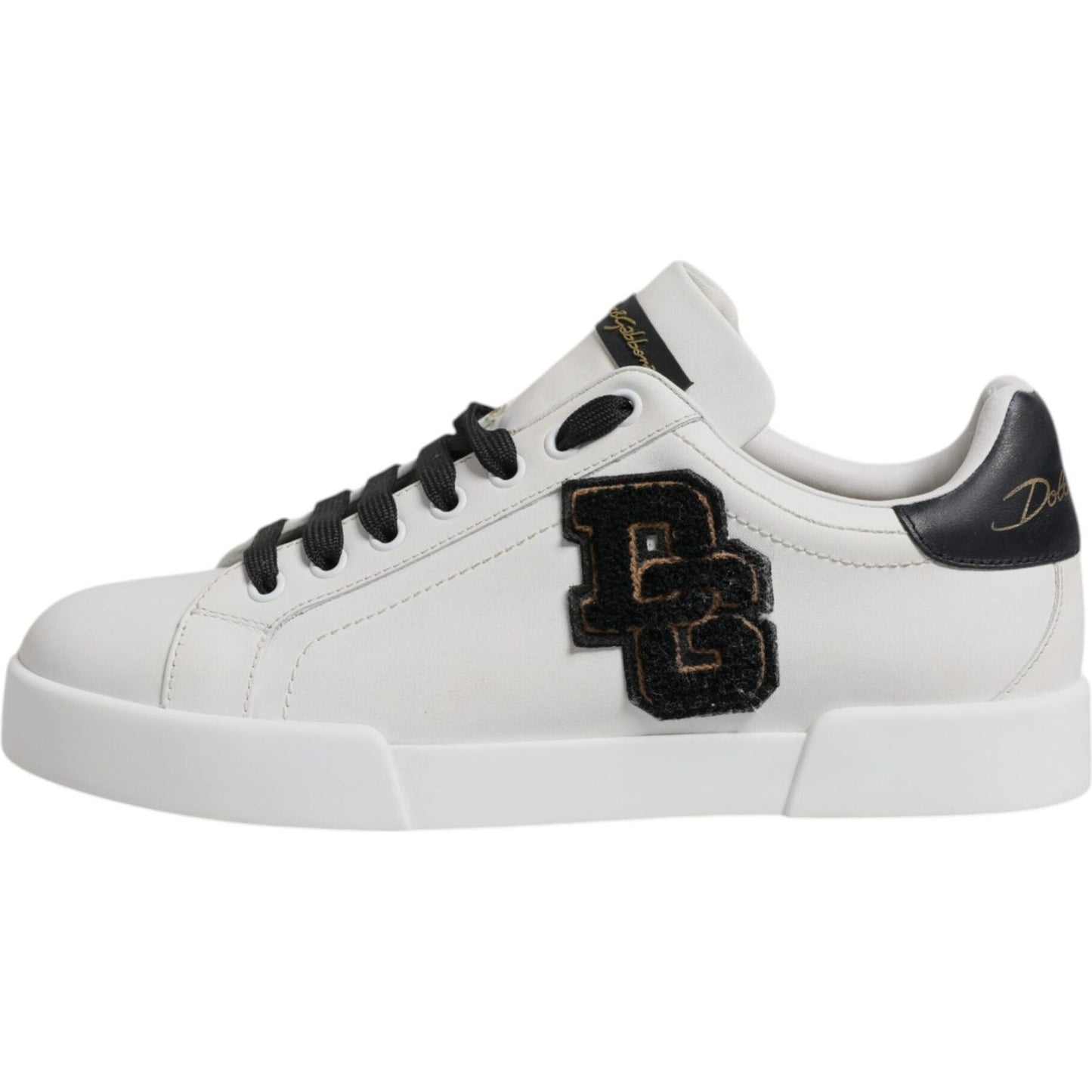 Dolce & Gabbana White Leather DG Logo Low Top Sneakers Shoes