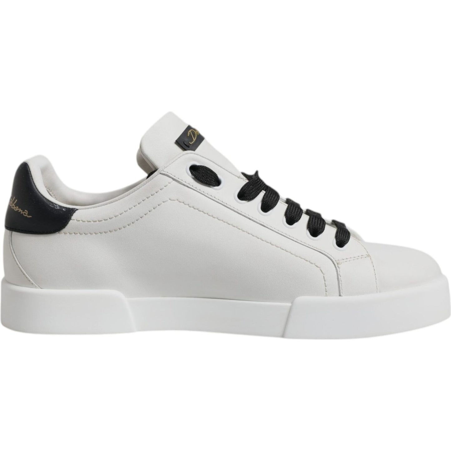 Dolce & Gabbana White Leather DG Logo Low Top Sneakers Shoes
