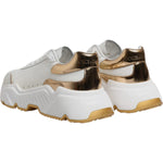 Dolce & Gabbana White Gold Daymaster Low Top Sneakers Shoes LA12518-40