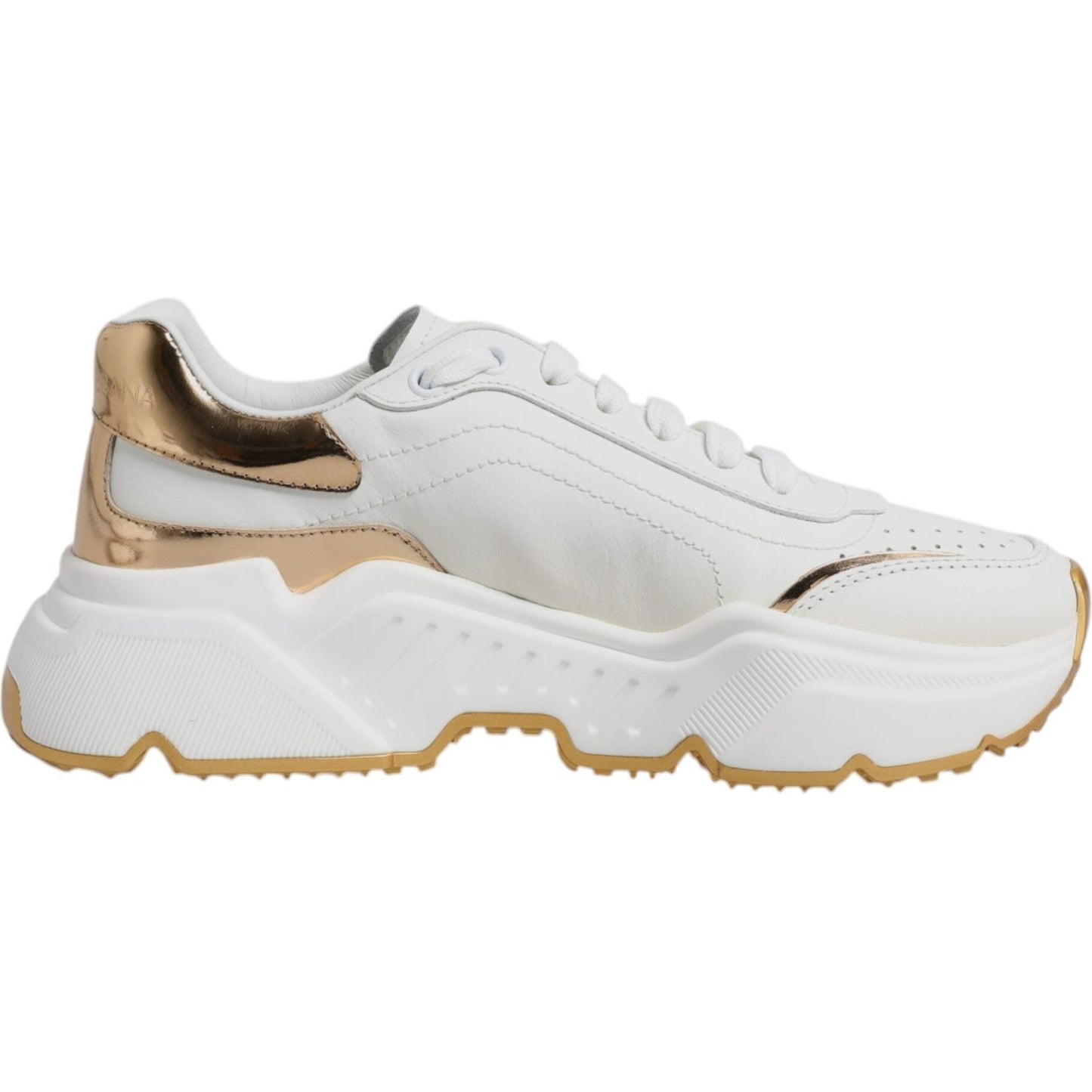 Dolce & Gabbana White Gold Daymaster Low Top Sneakers Shoes LA12518-40
