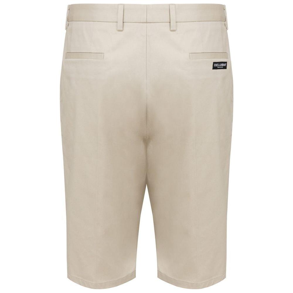 Dolce & Gabbana Beige Cotton Short Dolce & Gabbana Gray