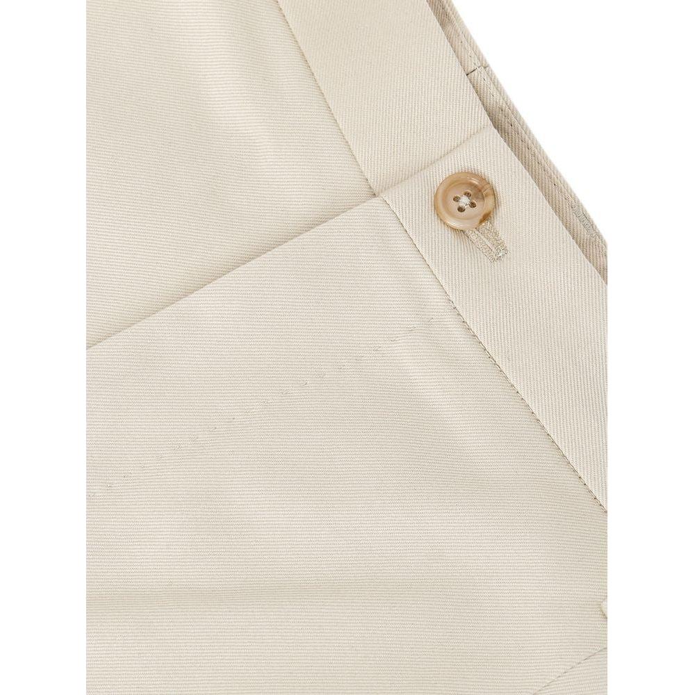 Dolce & Gabbana Beige Cotton Short Dolce & Gabbana Light Gray