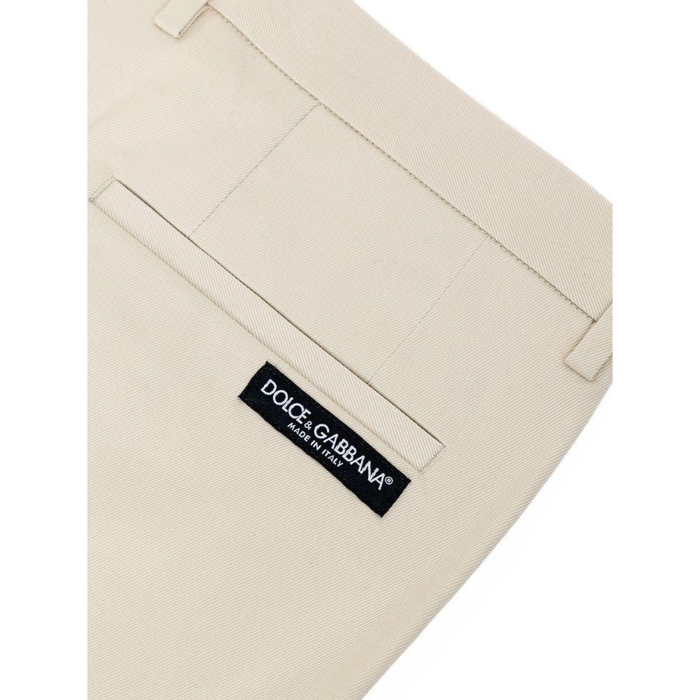 Dolce & Gabbana Beige Cotton Short Dolce & Gabbana Light Gray