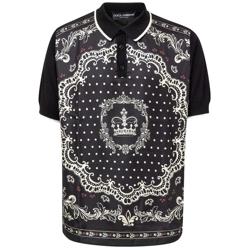 Dolce & Gabbana Black Silk Polo Shirt Dolce & Gabbana Dark Slate Gray