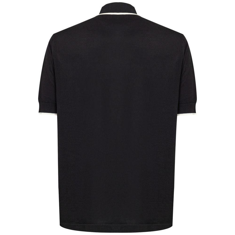 Dolce & Gabbana Black Silk Polo Shirt Dolce & Gabbana Black