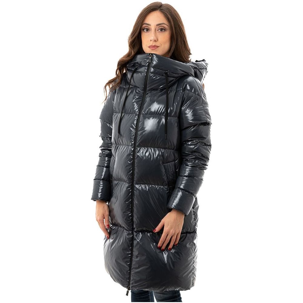 Herno Blue Polyamide Jackets & Coat Herno Dark Slate Gray