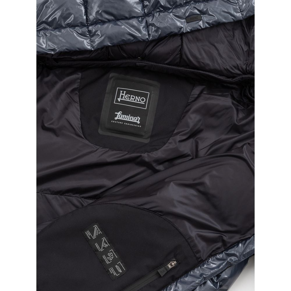 Herno Blue Polyamide Jackets & Coat Herno Dark Slate Gray