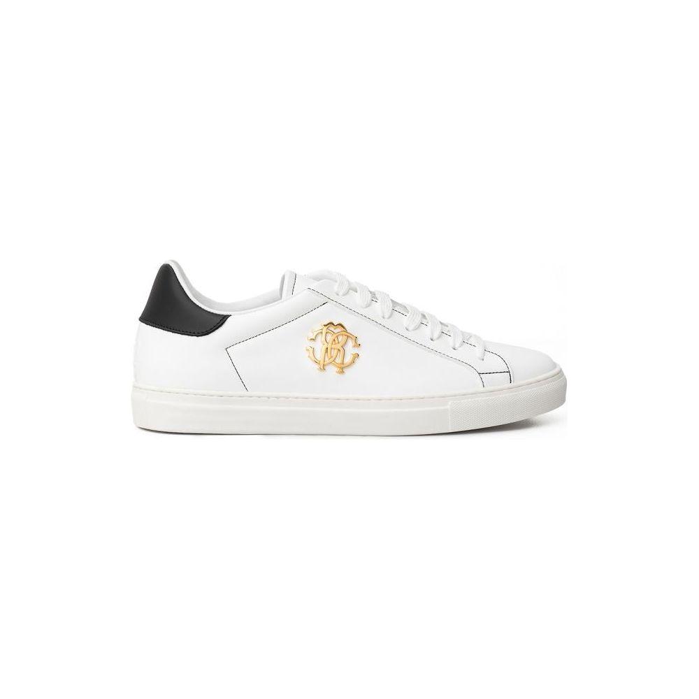 Roberto Cavalli White Leather Sneaker Roberto Cavalli Beige