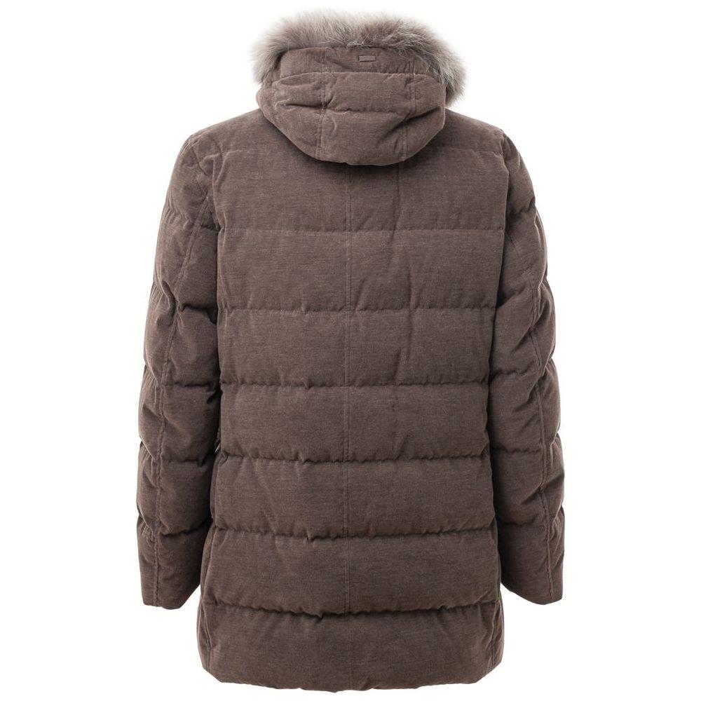 Herno Brown Cotton Jacket Herno Dark Olive Green