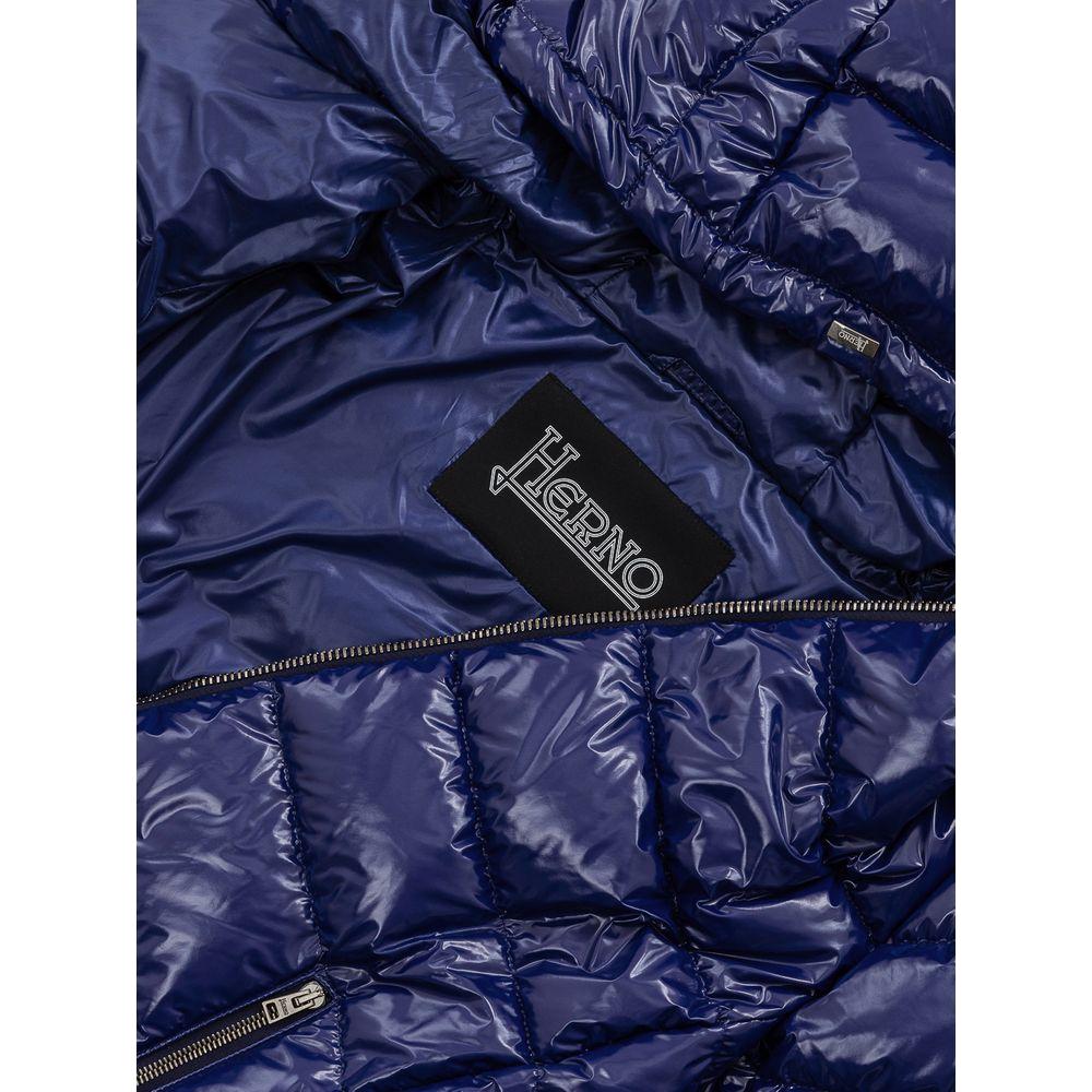 Herno Blue Polyamide Jackets & Coat Herno Dark Slate Gray