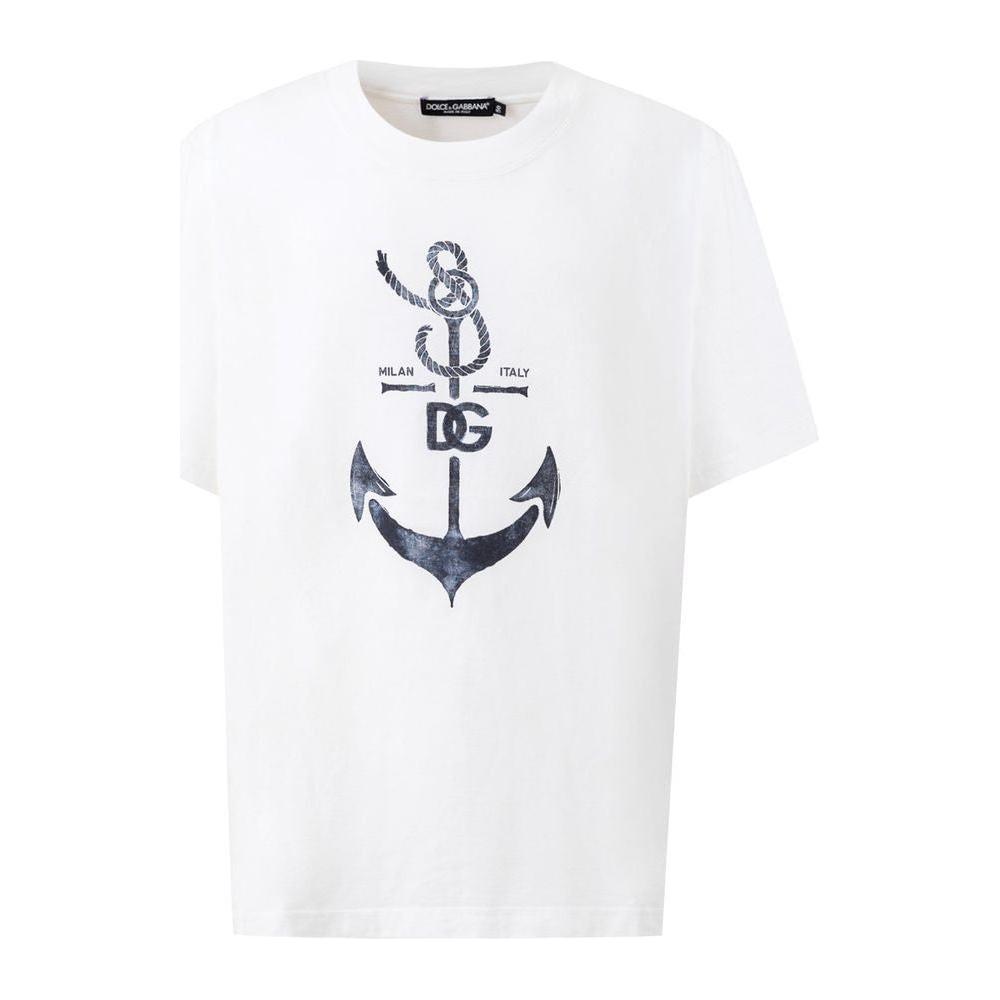 Dolce & Gabbana White Cotton T-Shirt Dolce & Gabbana White Smoke