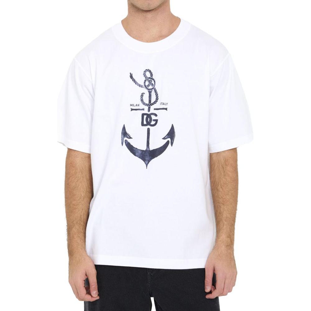 Dolce & Gabbana White Cotton T-Shirt Dolce & Gabbana Lavender