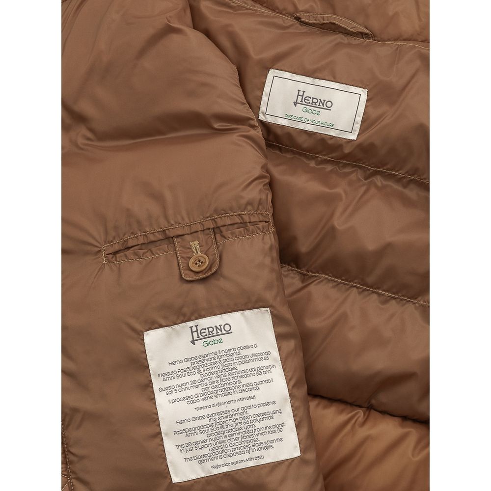 Herno Brown Polyamide Vest Herno Sienna