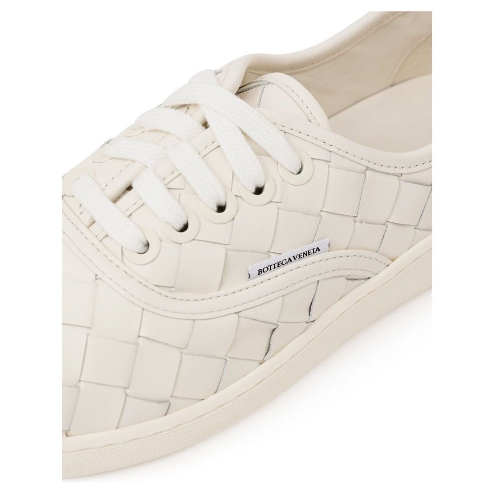 Bottega Veneta White Leather Sneaker Bottega Veneta Light Gray
