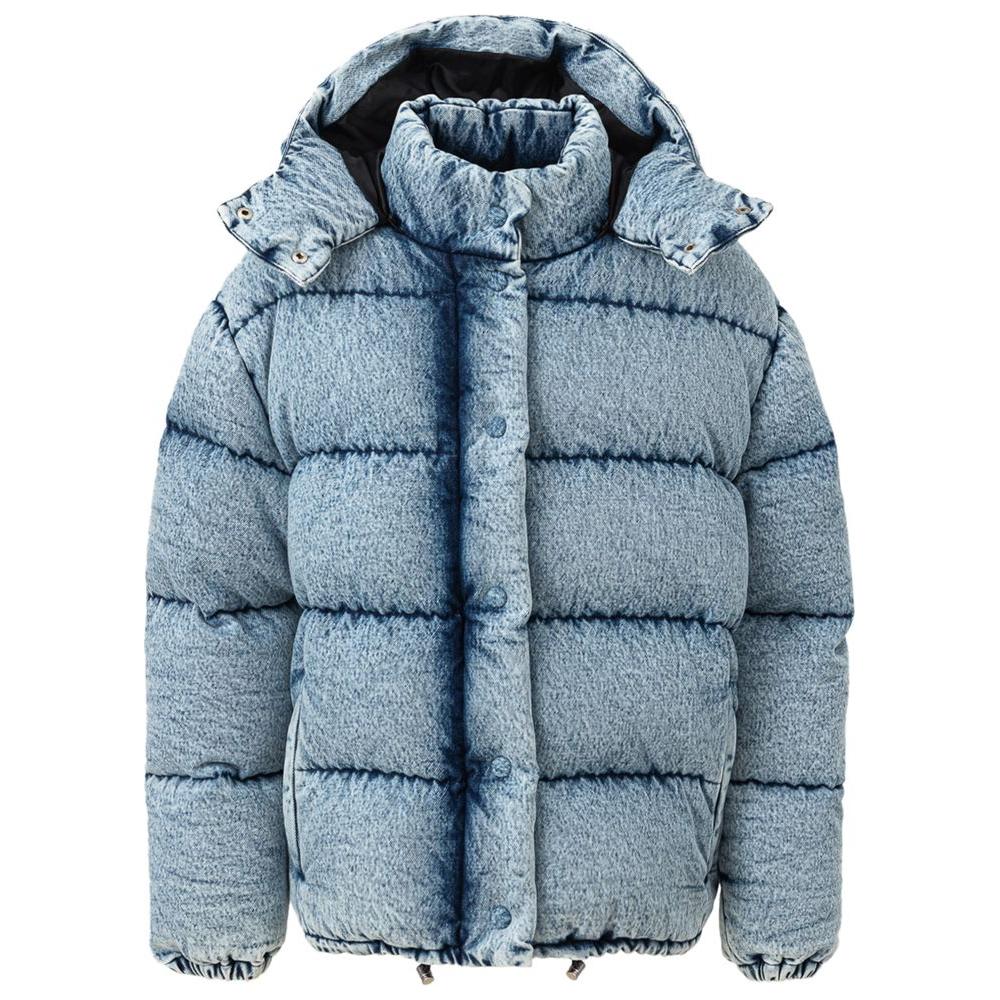 Miu Miu Blue Polyester Jackets & Coat Miu Miu Light Slate Gray