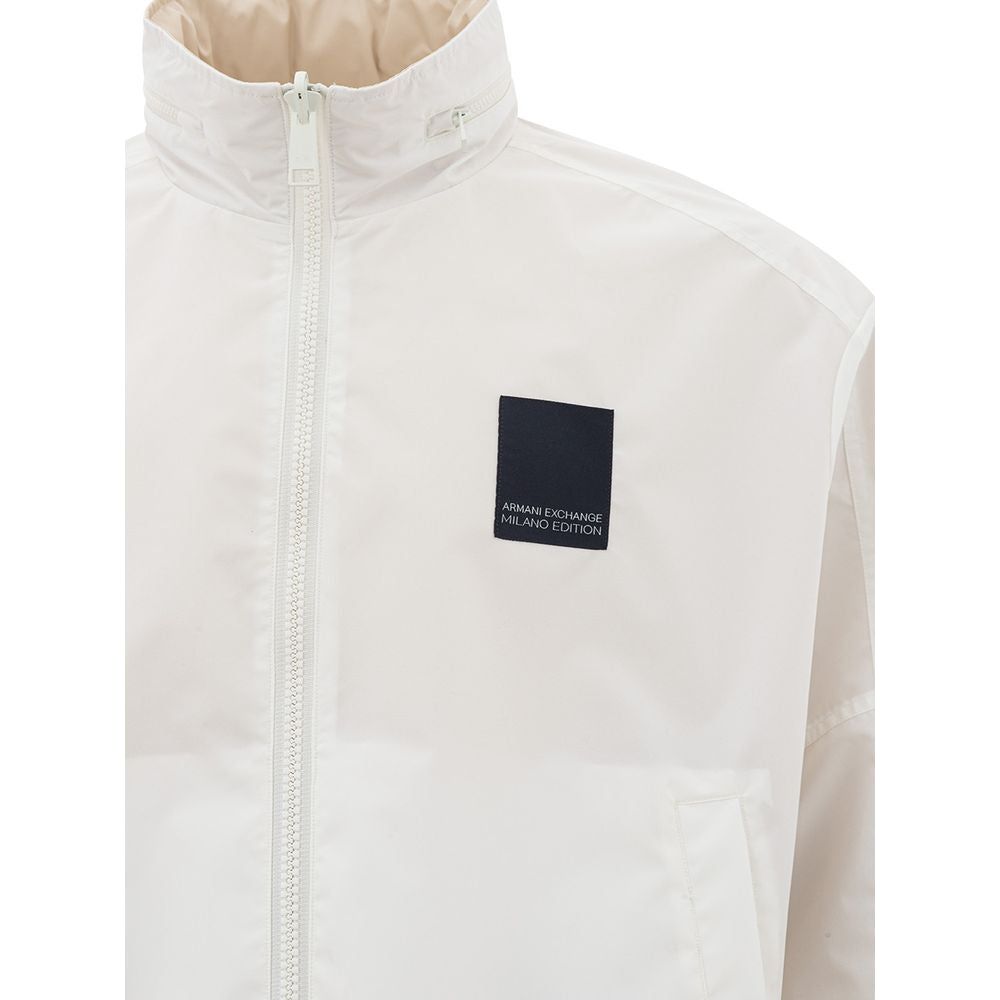 Armani Exchange Beige Polyamide Jacket for the Modern Man Armani Exchange Light Gray
