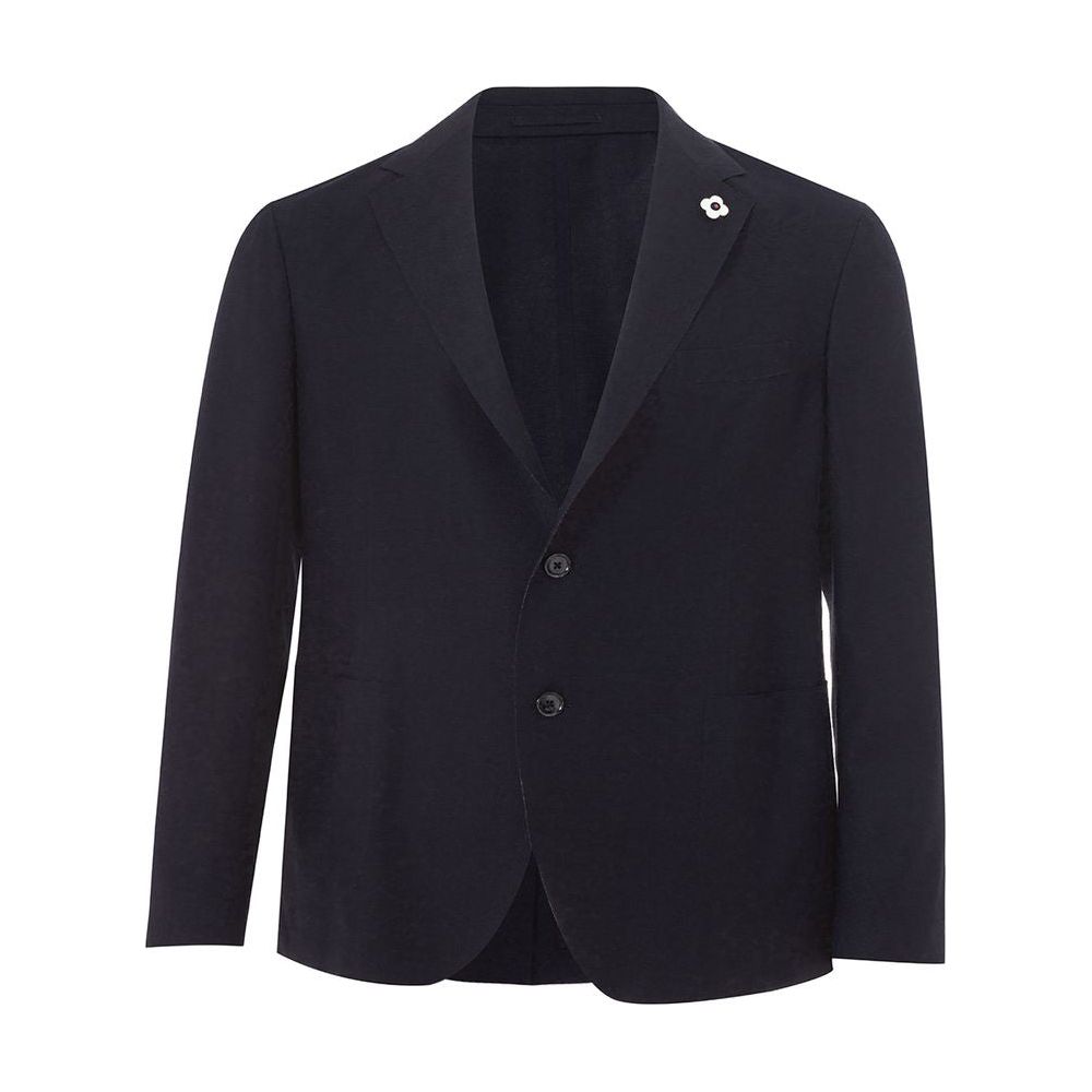 Elegant Blue Cotton Lardini Jacket Lardini Dark Slate Gray