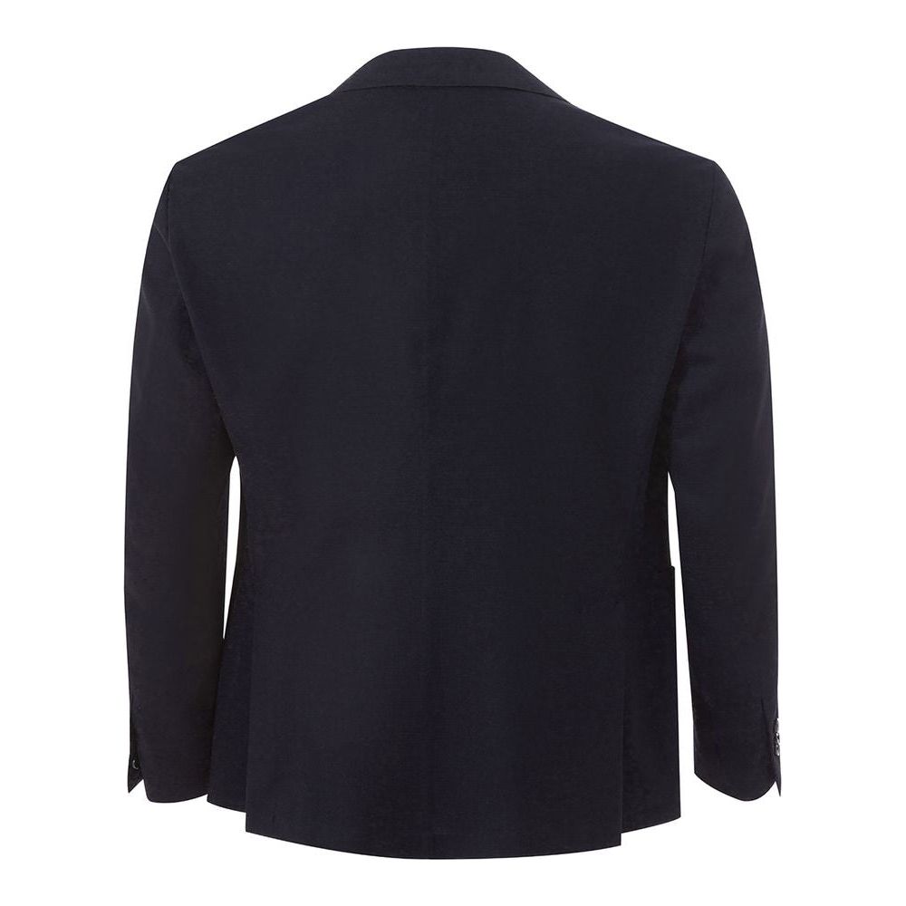 Elegant Blue Cotton Lardini Jacket Lardini Dark Slate Gray