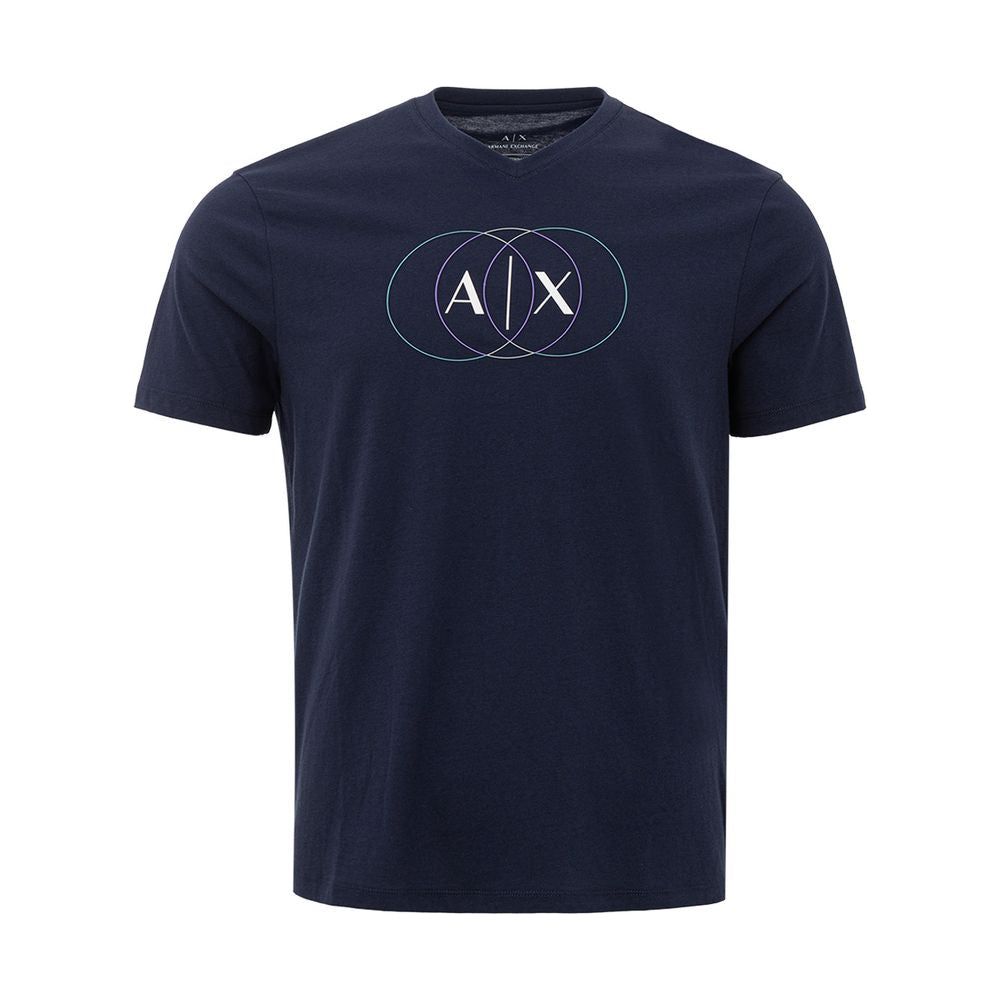 Armani Exchange Sleek Blue Cotton Tee for Men Armani Exchange Dark Slate Gray