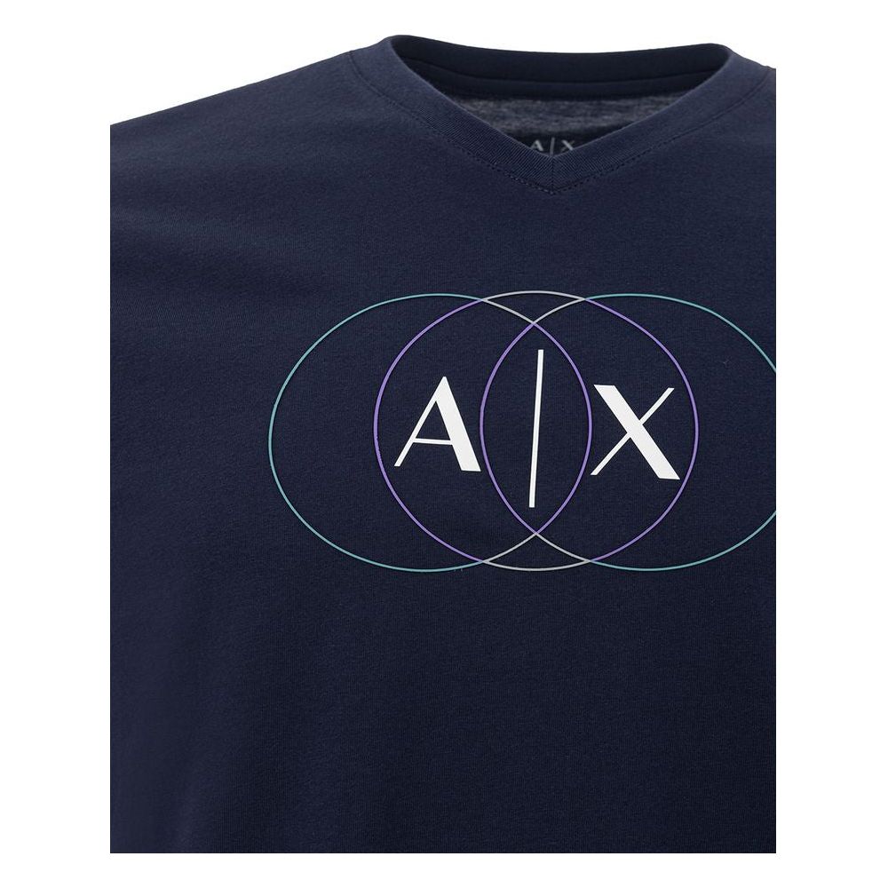 Armani Exchange Sleek Blue Cotton Tee for Men Armani Exchange Dark Slate Gray