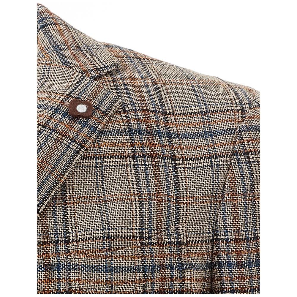 Lardini Elegant Multicolor Linen Jacket Lardini Dark Slate Gray