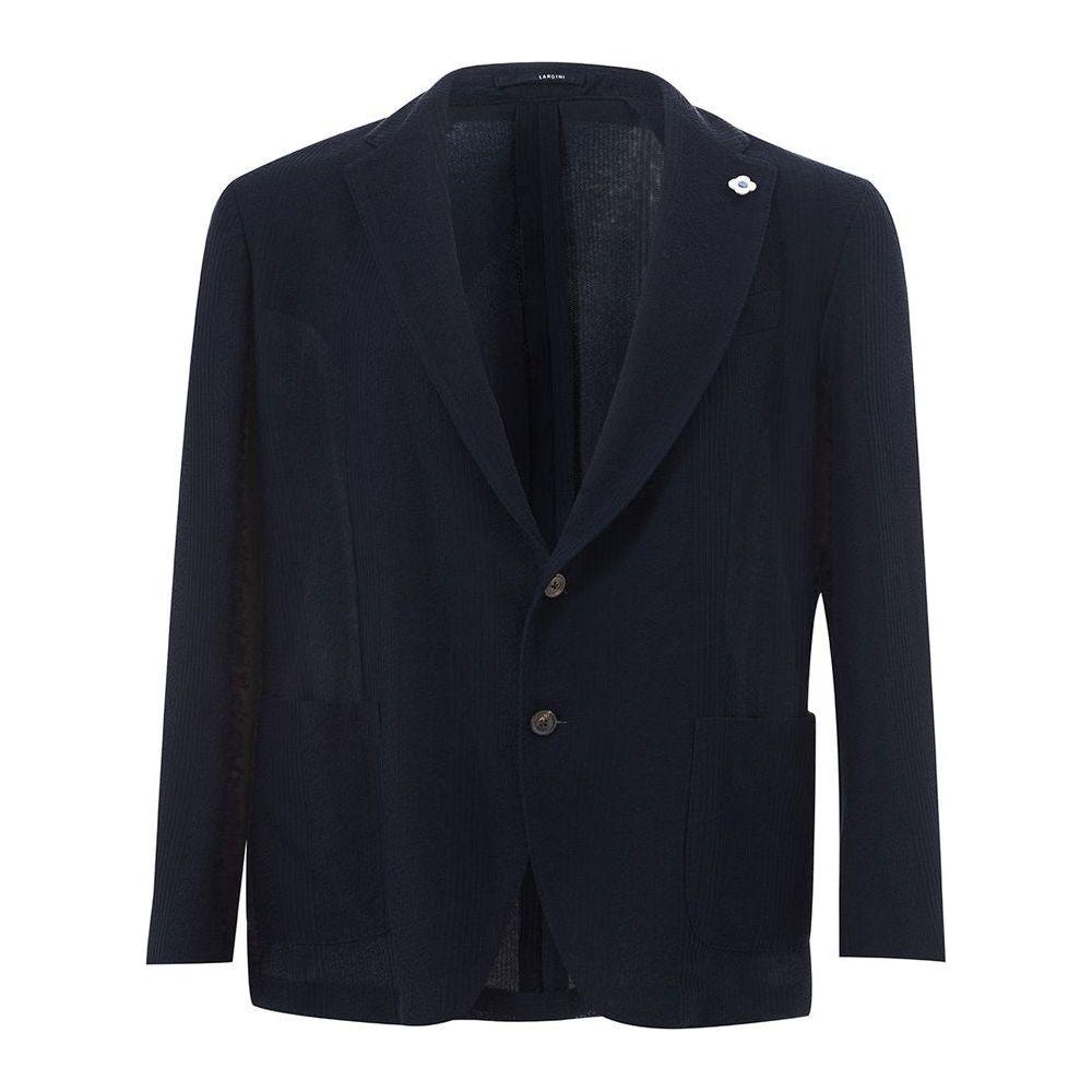 Lardini Blue Cotton Jacket Lardini Black