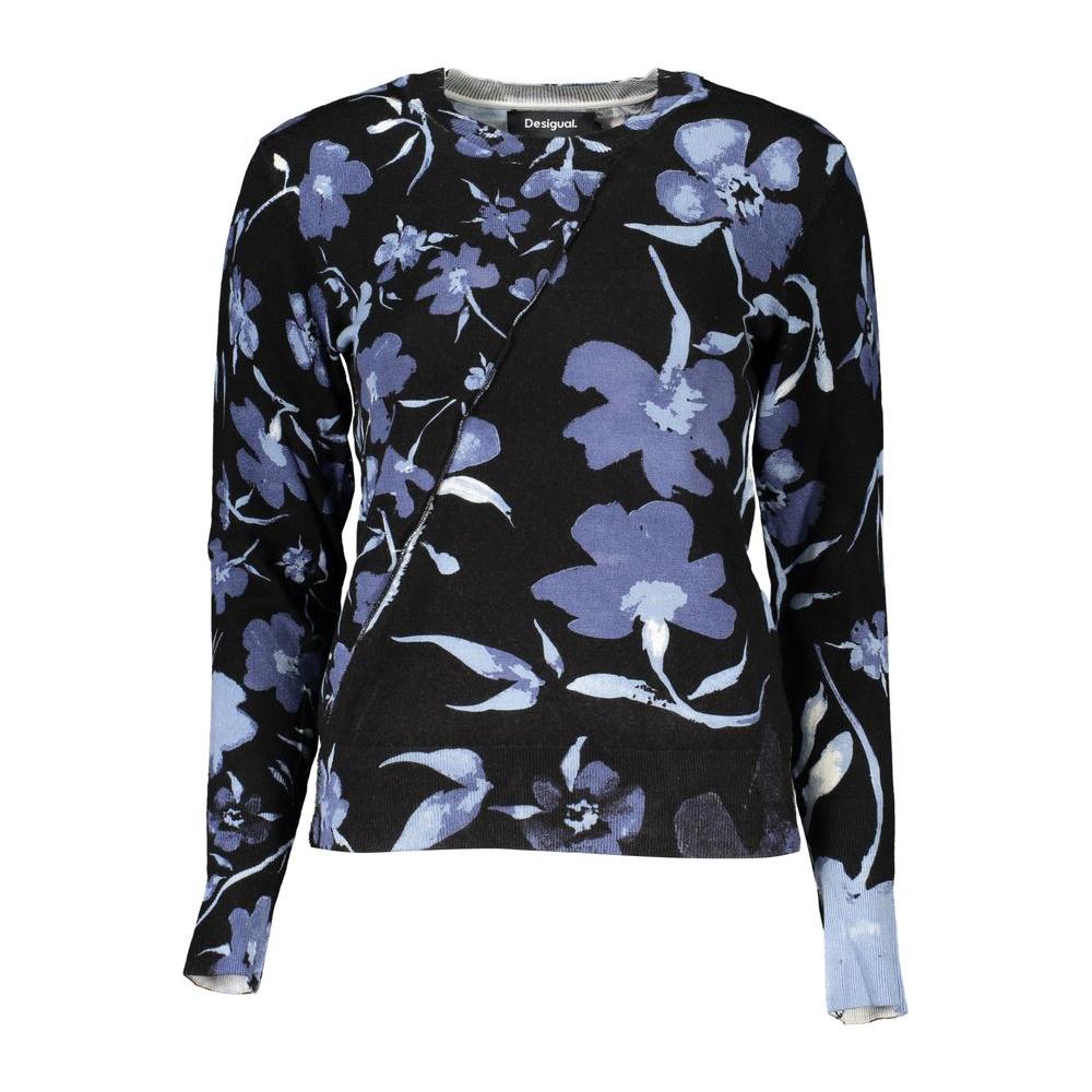 Desigual Chic Contrasting Crew Neck Sweater Desigual Black