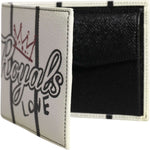 Dolce & Gabbana White Leather DG Crown Royals Bifold Card Holder Wallet BAG4626