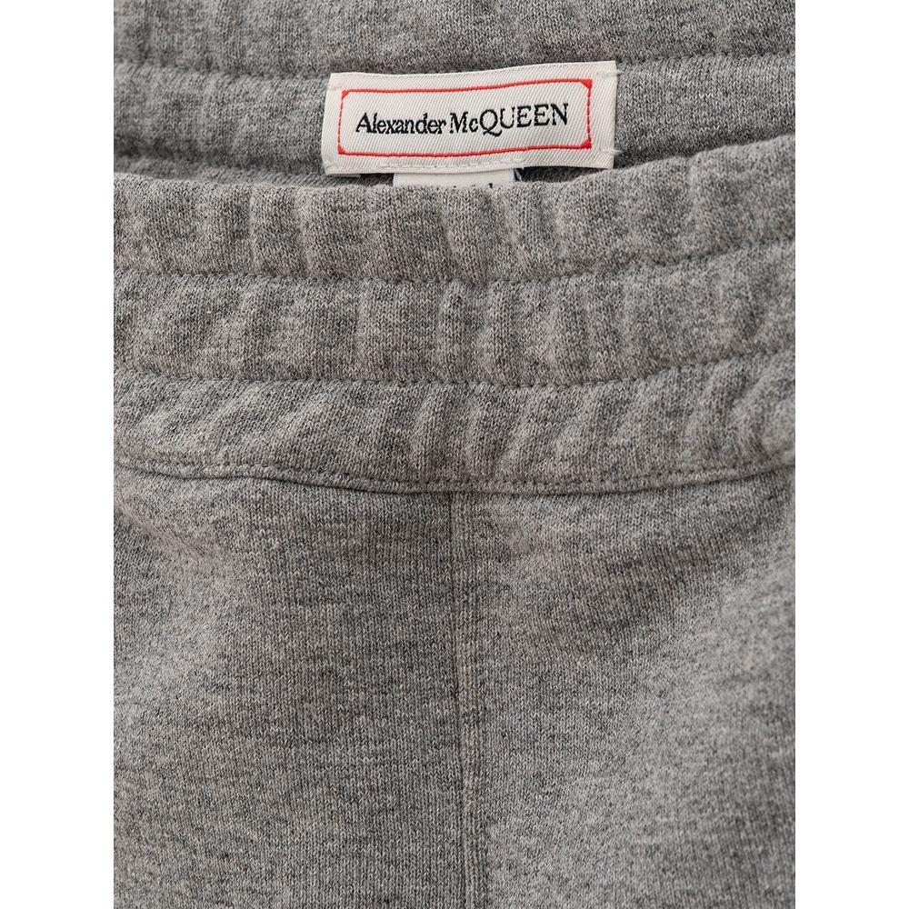 Alexander McQueen Chic Gray Cotton Blend Trousers Alexander McQueen Dim Gray